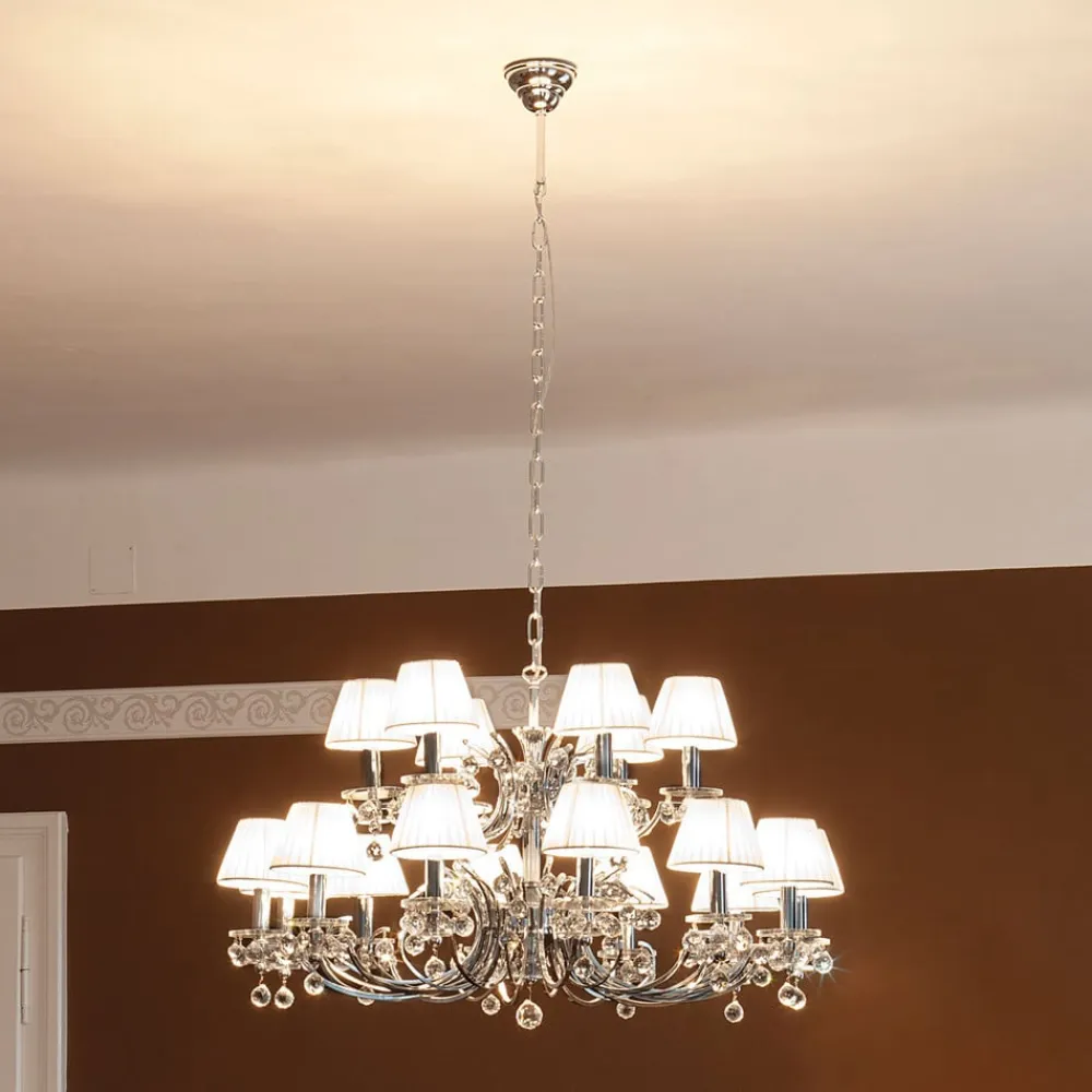 Lysekronen Krystaldesign, krom, 8 lysk.^ORION Sale