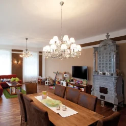 Lysekronen Krystaldesign, krom, 8 lysk.^ORION Sale