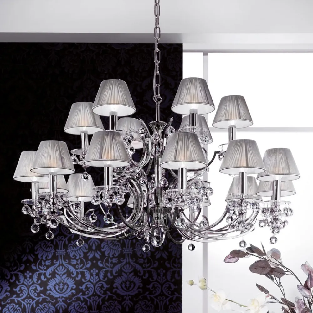 Lysekronen Krystaldesign, krom, 8 lysk.^ORION Sale