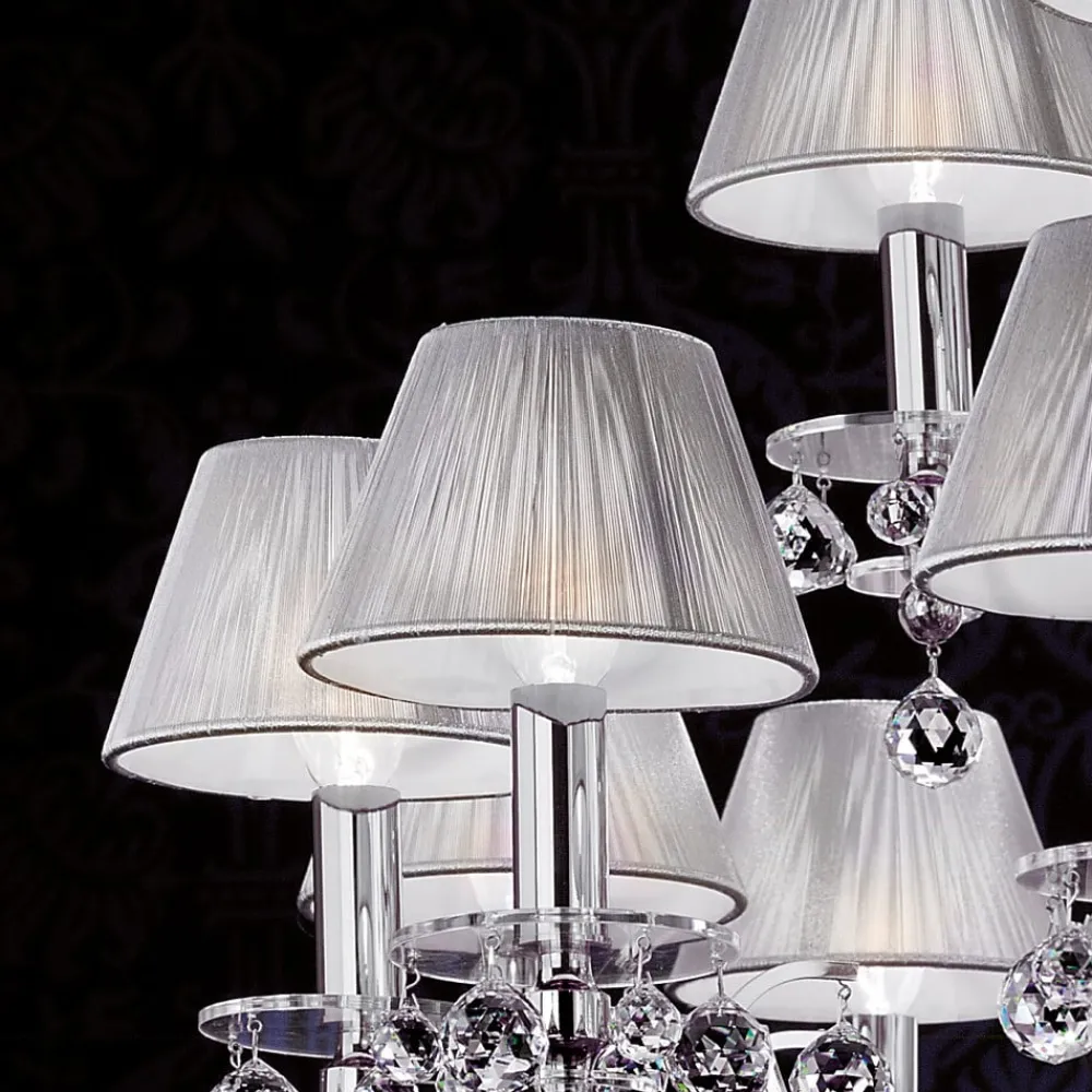 Lysekronen Krystaldesign, krom, 8 lysk.^ORION Sale