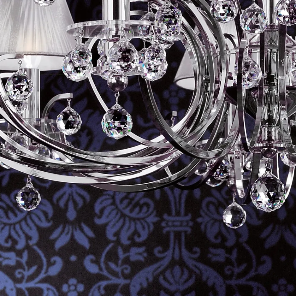 Lysekronen Krystaldesign, krom, 8 lysk.^ORION Sale