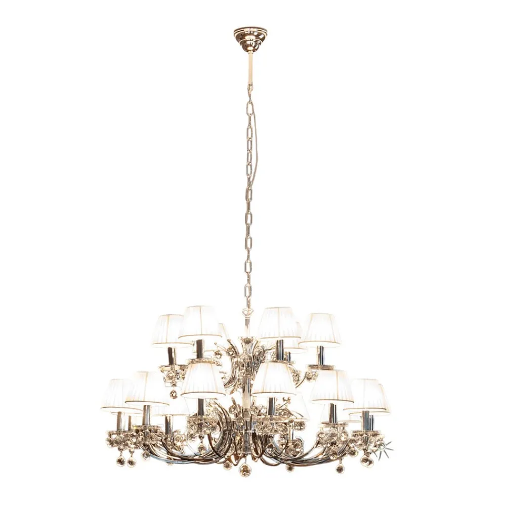 Lysekronen Krystaldesign, krom, 8 lysk.^ORION Sale