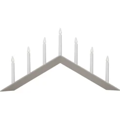 STAR TRADING Lysestage Arrow, flad, 7-flamme, hvid