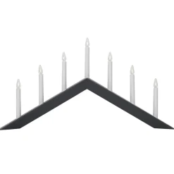 STAR TRADING Lysestage Arrow, flad, 7-flamme, hvid