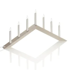 STAR TRADING Lysestage Arrow, flad, 7-flamme, grå