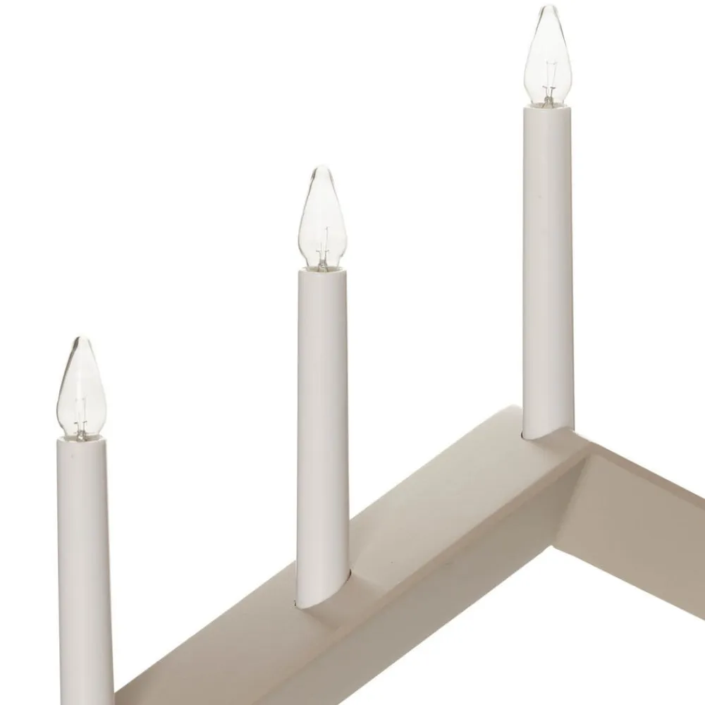 STAR TRADING Lysestage Arrow, flad, 7-flamme, grå