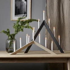 STAR TRADING Lysestage Arrow, flad, 7-flamme, grå