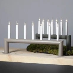 Lysestage Circum, lige, 7-flamme mørkegrå^STAR TRADING Clearance