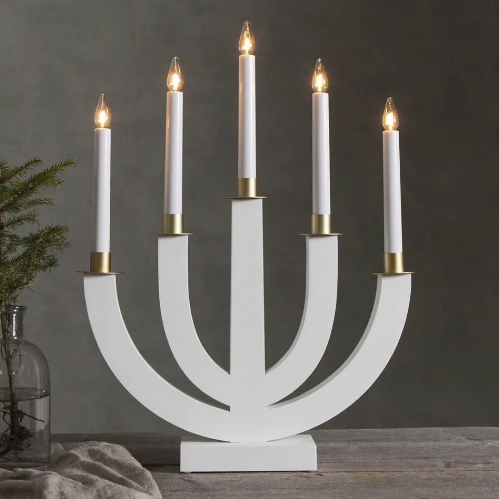 STAR TRADING Vinduesdekoration|Julepynt>Lysestage Eli hvid