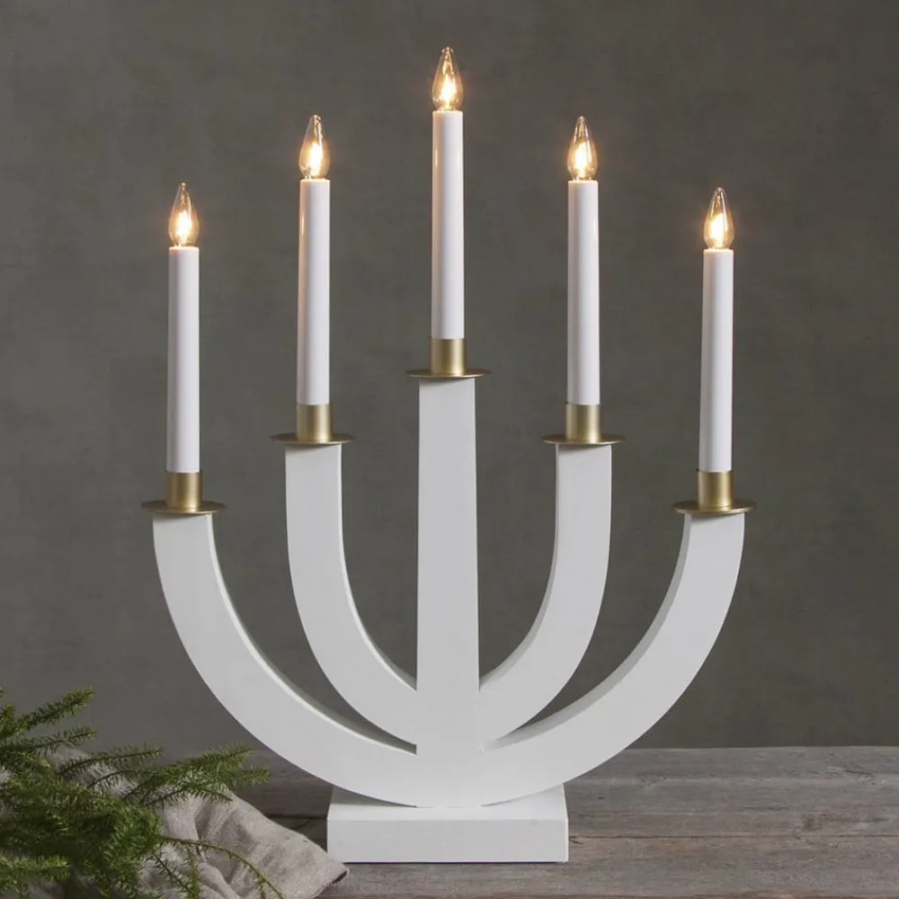 STAR TRADING Vinduesdekoration|Julepynt>Lysestage Eli hvid