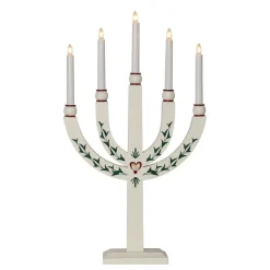 STAR TRADING Lysestage Elias Tradition femflammet hvid