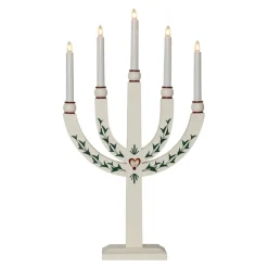 STAR TRADING Lysestage Elias Tradition femflammet hvid