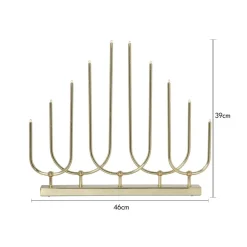 Lysestage Novum, 10 lyskilder, messingfarvet, metal, E5^STAR TRADING Discount