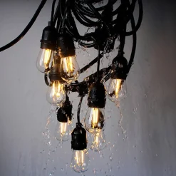 Lyskæde Girlanda IP44 sort 15 m uden pærer^Eko-Light