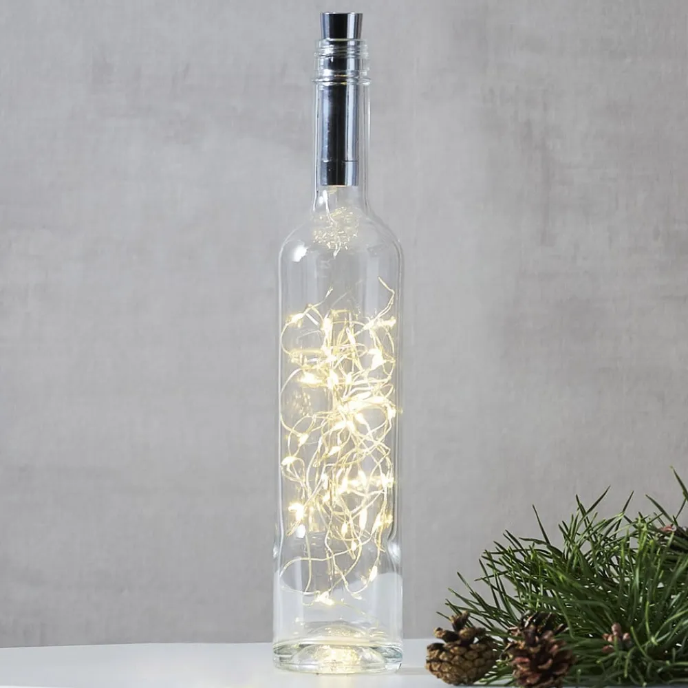 STAR TRADING Dekorationsbelysning>Lyskæde til flasker Dew Drops 200 cm batteri