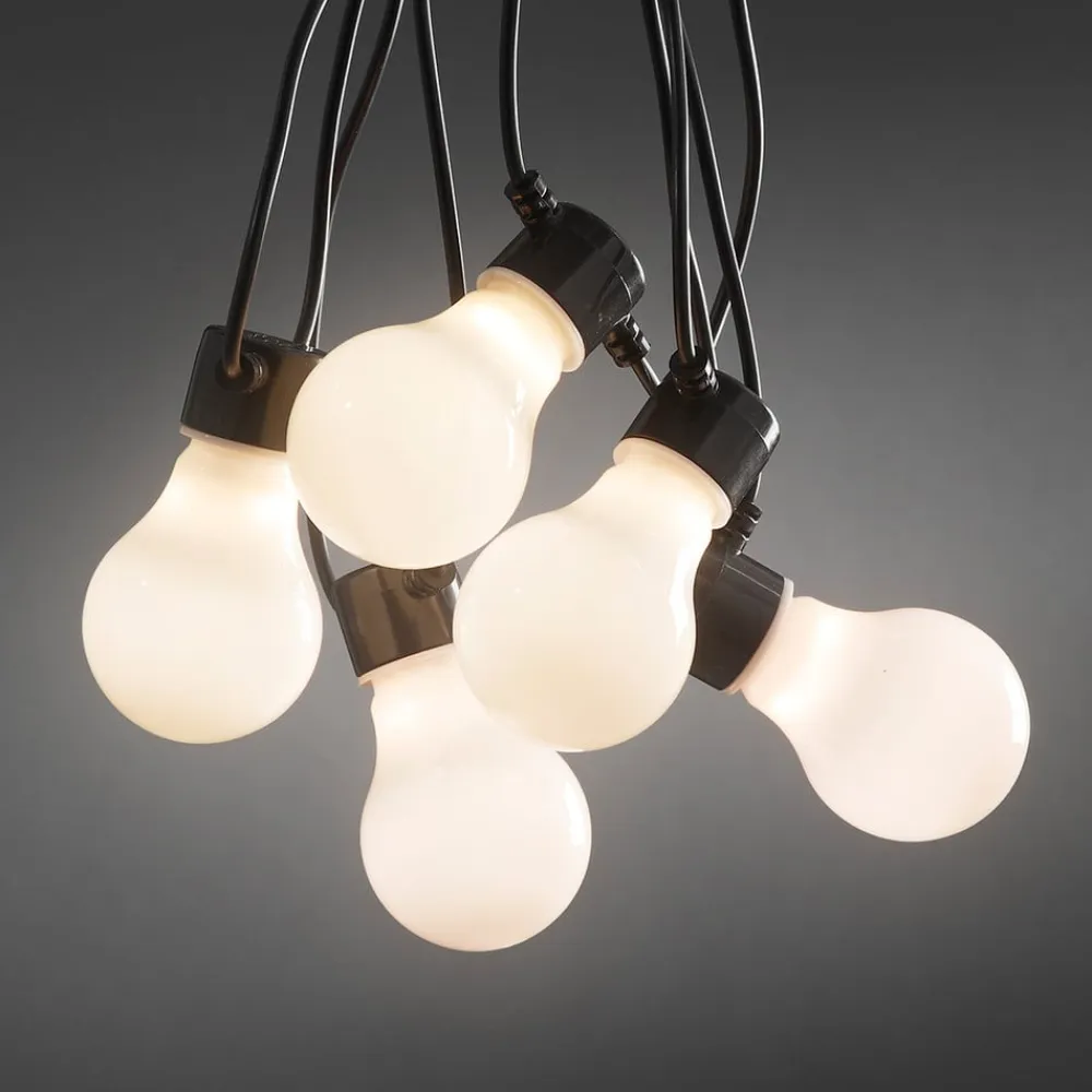 Konstsmide Christmas Dekorationsbelysning>Lyskæder til ølhaven 10x pære opal varm hvid