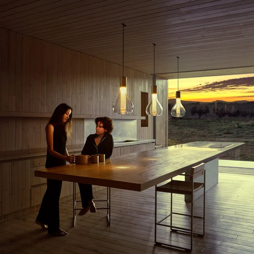 LZF LAMPS Bæredygtige Lamper>LZF Eris LED-pendellampe, glas, aluminium/elfenben