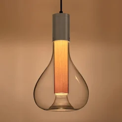 LZF LAMPS Bæredygtige Lamper>LZF Eris LED-pendellampe, glas, aluminium/bøg