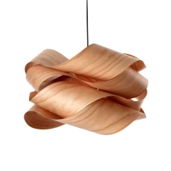 LZF LAMPS Pendellamper>LZF Link hængelampe, Ø 46 cm, kirsebærtræ natur