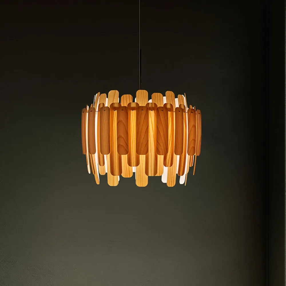 LZF Maruja pendellampe i træ, bøg^LZF LAMPS New