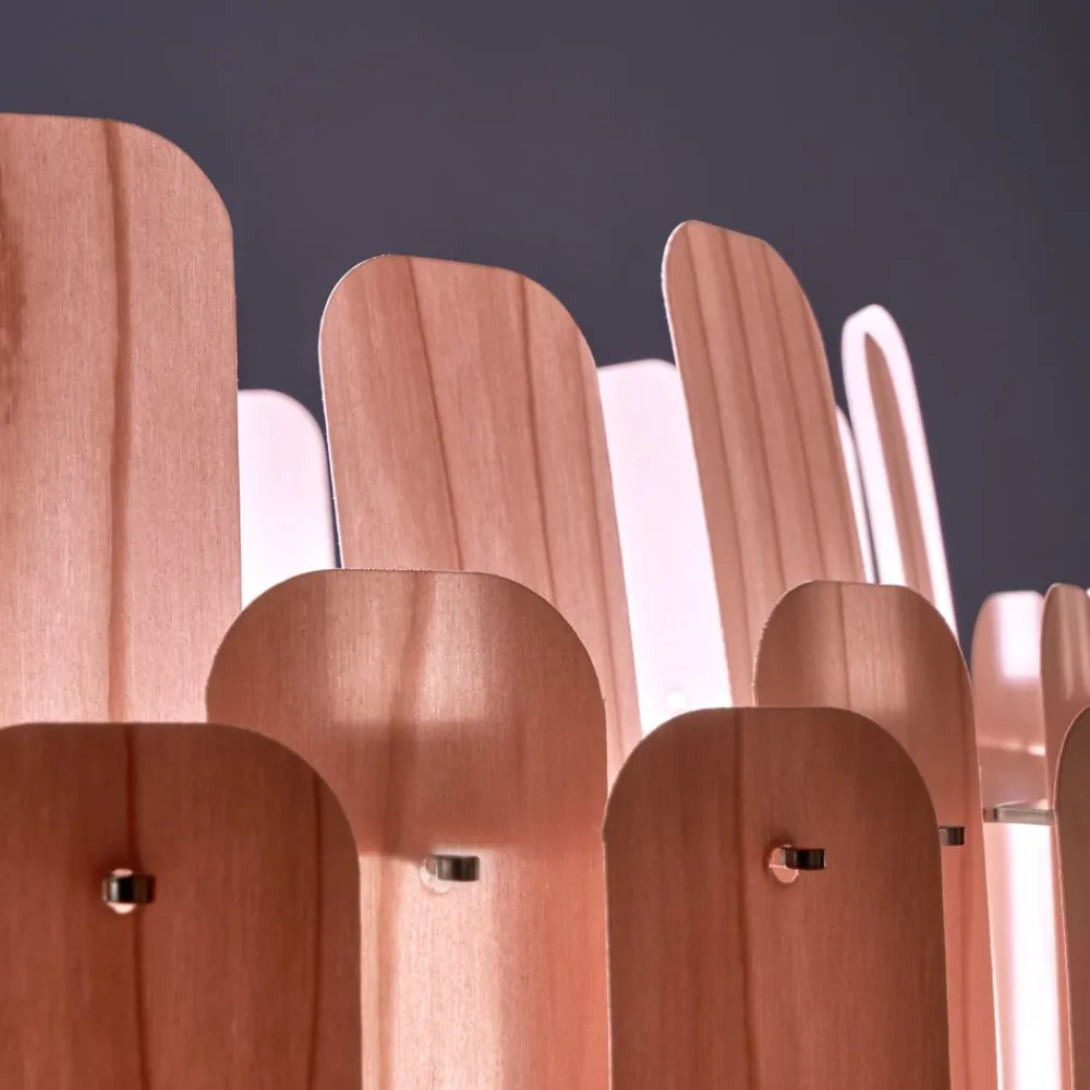 LZF LAMPS Bæredygtige Lamper>LZF Maruja træ-pendellampe, rosa