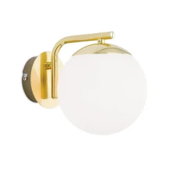 Madis væglampe med glaskugle, mat messing^ORION Online