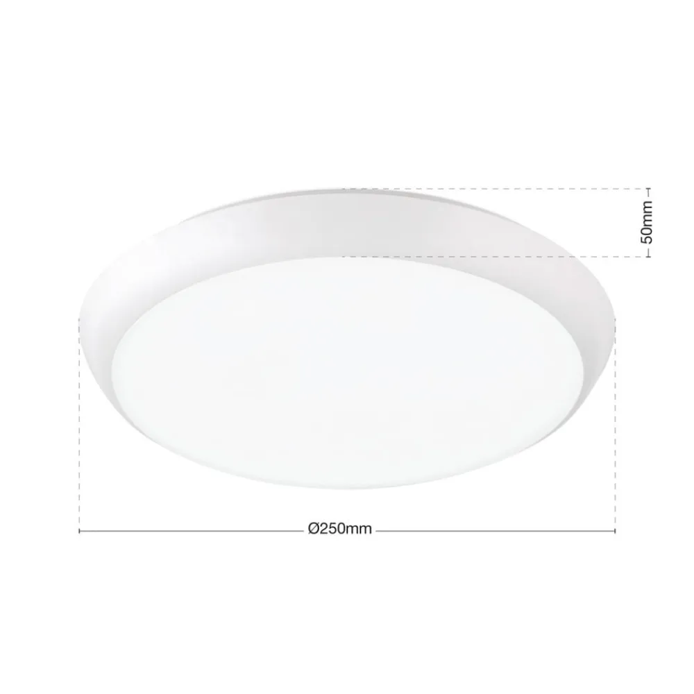ORION Loftlamper>Maggy LED-loftlampe, Ø 25 cm, hvid, CCT, IP65, dekorative ringe