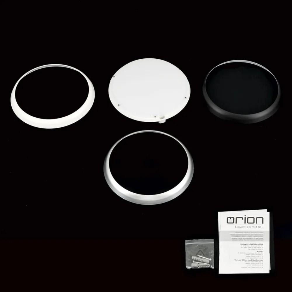 ORION Loftlamper>Maggy LED-loftlampe, Ø 25 cm, hvid, CCT, IP65, dekorative ringe