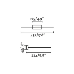 Magritte 450 LED-væglampe, sort, aluminium, bredde 45 cm^FARO BARCELONA Outlet