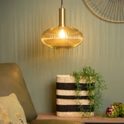 Lucide Pendellamper|Pendellamper>Maloto glas-hængelampe, Ø 30 cm, ravgul