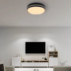 Globo Manni LED-loftlampe, Ø 39 cm, sort/bronzefarvet, CCT