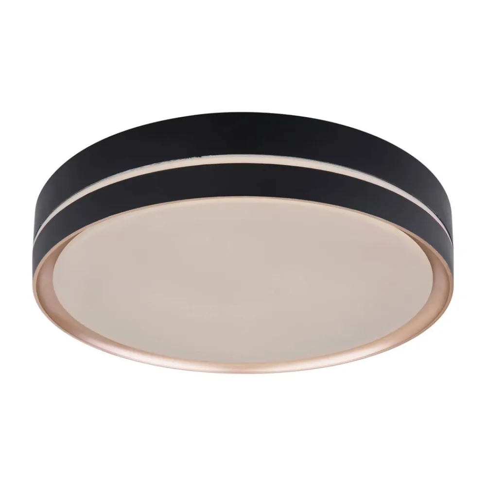 Globo Manni LED-loftlampe, Ø 39 cm, sort/bronzefarvet, CCT