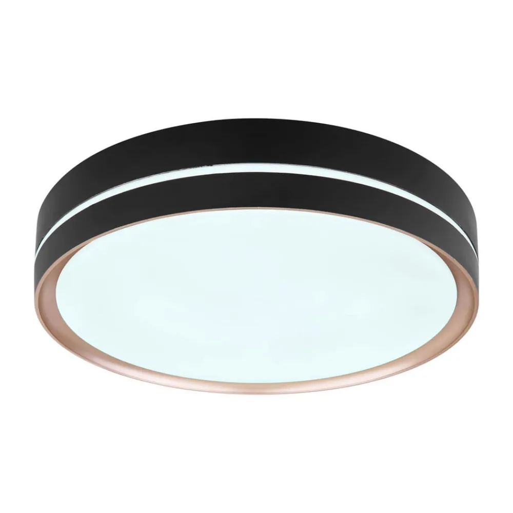 Globo Manni LED-loftlampe, Ø 39 cm, sort/bronzefarvet, CCT