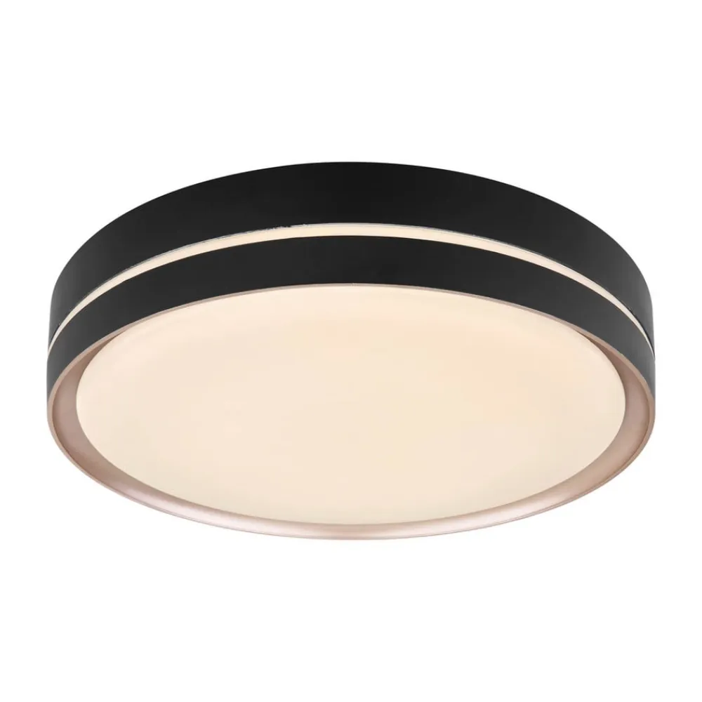 Globo Manni LED-loftlampe, Ø 39 cm, sort/bronzefarvet, CCT