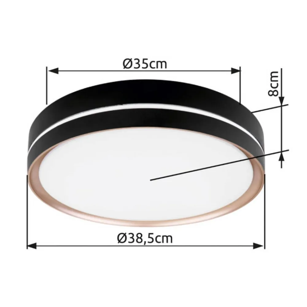 Globo Manni LED-loftlampe, Ø 39 cm, sort/bronzefarvet, CCT