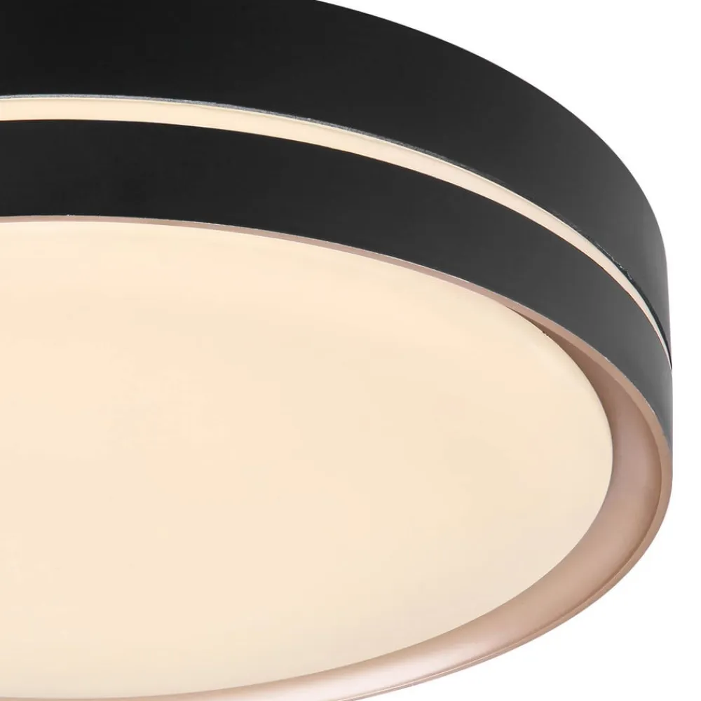 Globo Manni LED-loftlampe, Ø 39 cm, sort/bronzefarvet, CCT