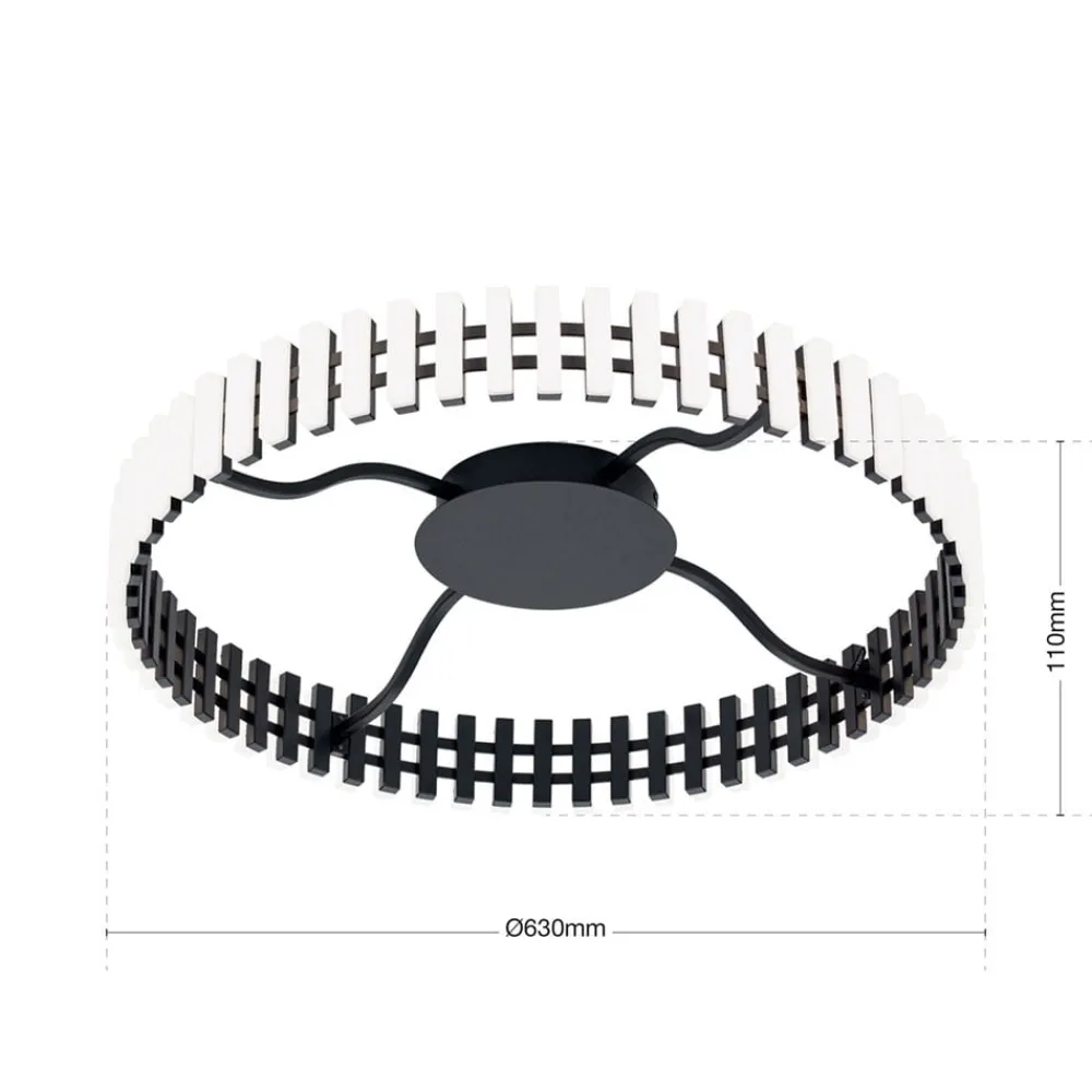 Mansion LED-loftslampe, sort og hvid Ø 63 cm^ORION Online