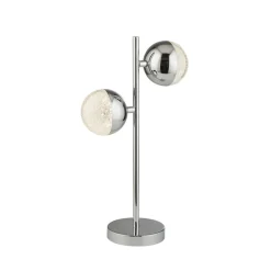 Searchlight Bordlamper>Marbles LED-bordlampe, kromfarvet, glas, 45 cm høj