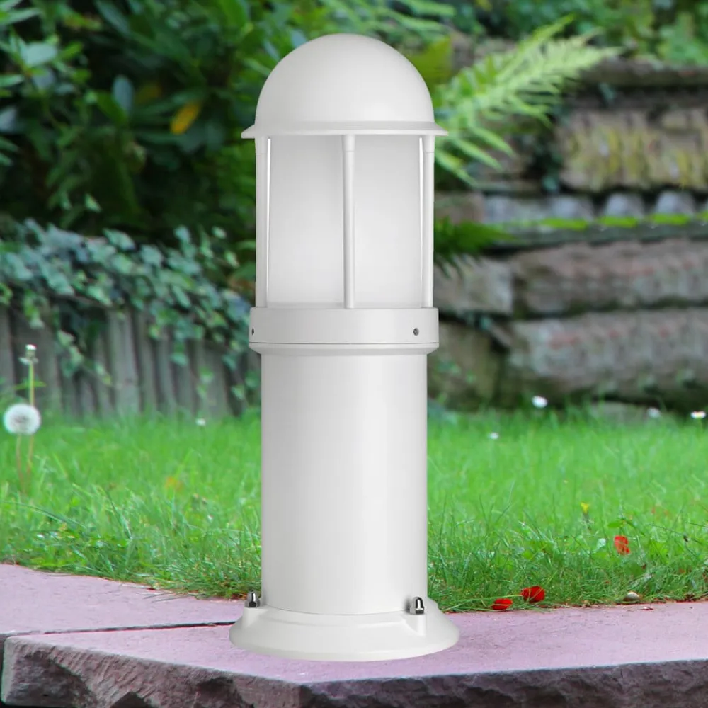 LCD Marco sokkellampe af aluminium, hvid