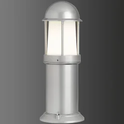 LCD Marco sokkellampe af aluminium, sølv