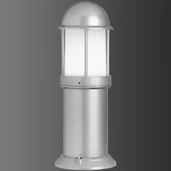 LCD Marco sokkellampe af aluminium, sølv