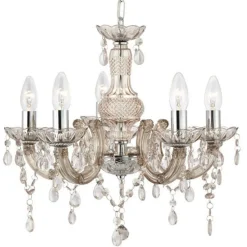 Searchlight Pendellamper>Marie Therese lysekrone, brun, 5 lyskilder