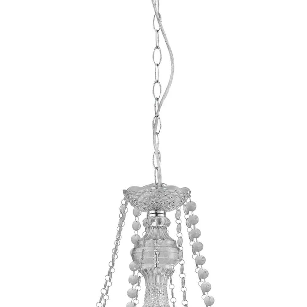 Searchlight Marie Therese lysekrone, krom, 8 lyskilder