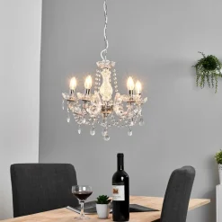 Searchlight Lysekroner>Marie Therese lysekrone, krom, 5 lyskilder