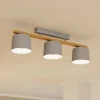 EGLO Loftlamper>Mariel 3-lys loftslampe lysegrå naturtræ
