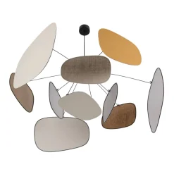 MARKET SET Hængelampe Screen 70's, Ø 110 cm, hør, farvet