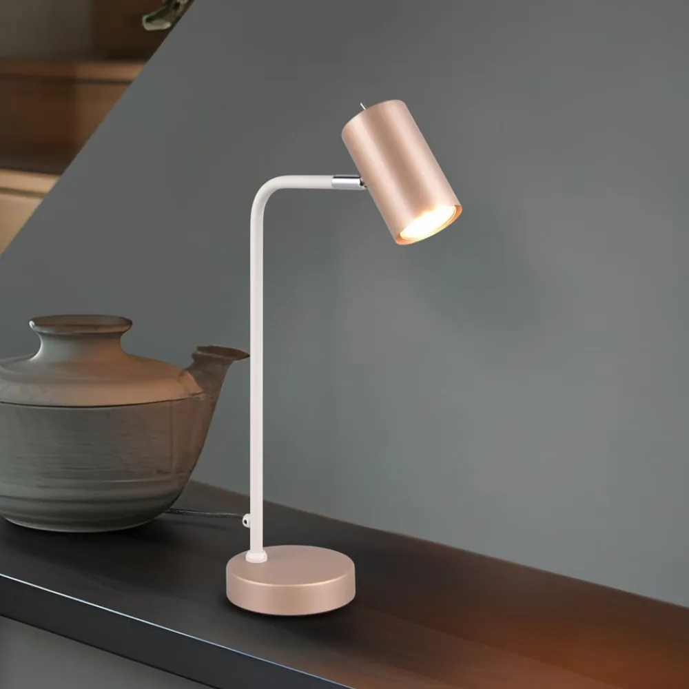 Marley bordlampe, brun/lysegrå, højde 45 cm, metal^Trio Lighting Clearance