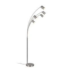 Marley gulvlampe, nikkel, højde 200 cm, 5 lyskilder, metal^Trio Lighting