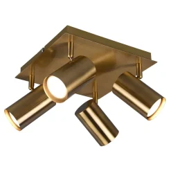 Trio Lighting Marley loftspot, antik messing, 4 lyskilder