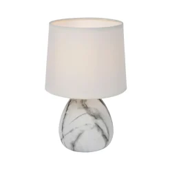 Marmo bordlampe med keramisk fod, hvid^Lucide Best